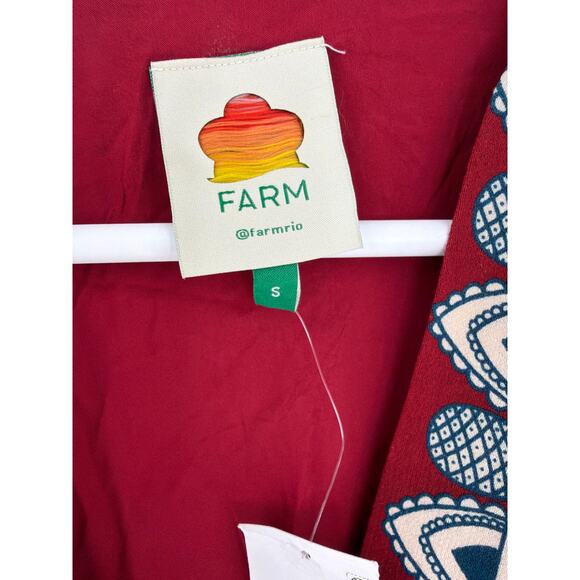 Farm Rio Women's Red Floral Tropical Landing Wrap Mini Dress Size S - Picture 3 of 10